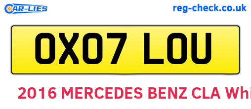 OX07LOU are the vehicle registration plates.
