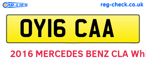 OY16CAA are the vehicle registration plates.