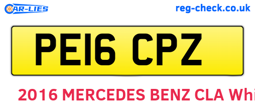 PE16CPZ are the vehicle registration plates.