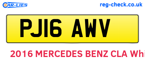 PJ16AWV are the vehicle registration plates.