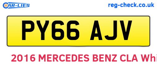 PY66AJV are the vehicle registration plates.