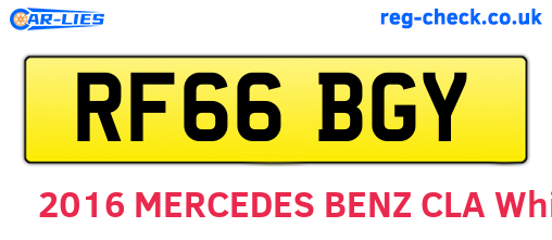 RF66BGY are the vehicle registration plates.