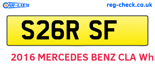 S26RSF are the vehicle registration plates.