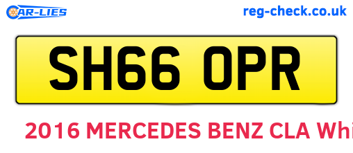 SH66OPR are the vehicle registration plates.