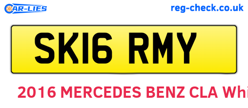 SK16RMY are the vehicle registration plates.