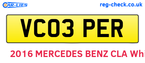 VC03PER are the vehicle registration plates.