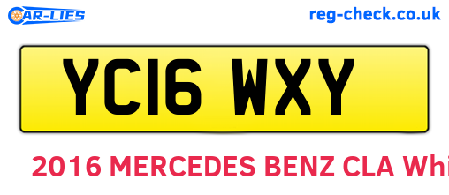 YC16WXY are the vehicle registration plates.