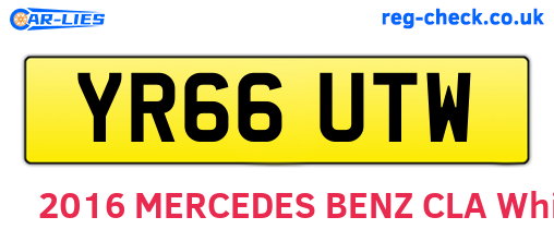 YR66UTW are the vehicle registration plates.