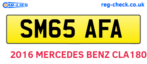 SM65AFA are the vehicle registration plates.