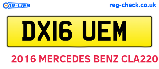 DX16UEM are the vehicle registration plates.