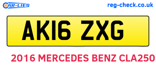 AK16ZXG are the vehicle registration plates.
