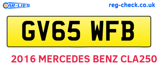 GV65WFB are the vehicle registration plates.