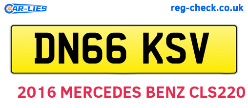 DN66KSV are the vehicle registration plates.