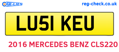 LU51KEU are the vehicle registration plates.