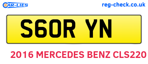 S60RYN are the vehicle registration plates.