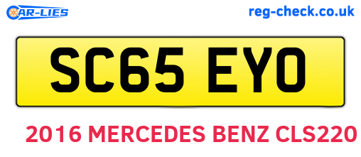 SC65EYO are the vehicle registration plates.
