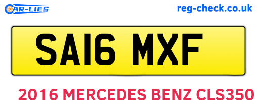 SA16MXF are the vehicle registration plates.