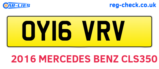 OY16VRV are the vehicle registration plates.