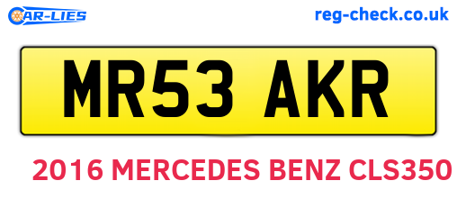 MR53AKR are the vehicle registration plates.