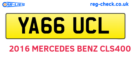 YA66UCL are the vehicle registration plates.