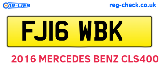 FJ16WBK are the vehicle registration plates.