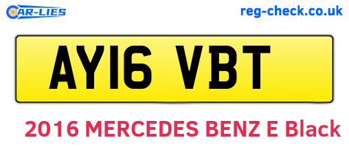 AY16VBT are the vehicle registration plates.