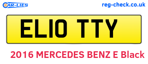 EL10TTY are the vehicle registration plates.