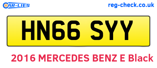 HN66SYY are the vehicle registration plates.