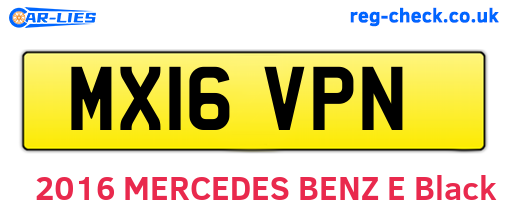 MX16VPN are the vehicle registration plates.
