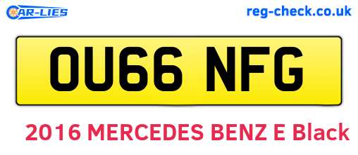 OU66NFG are the vehicle registration plates.