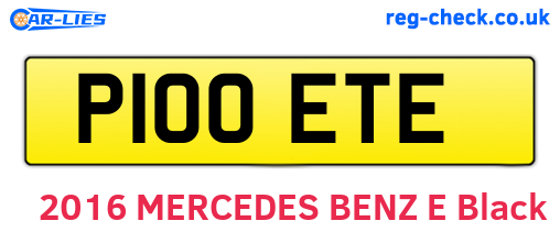 P100ETE are the vehicle registration plates.
