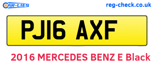 PJ16AXF are the vehicle registration plates.