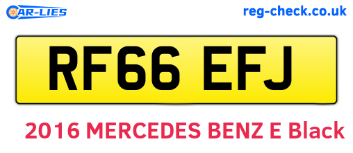 RF66EFJ are the vehicle registration plates.