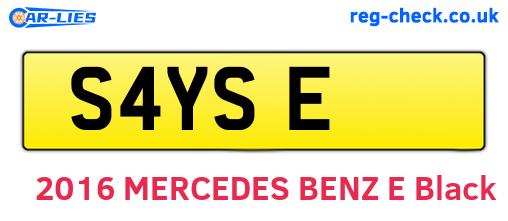 S4YSE are the vehicle registration plates.