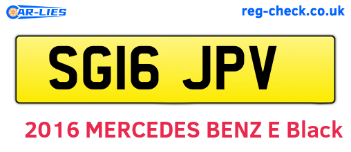 SG16JPV are the vehicle registration plates.