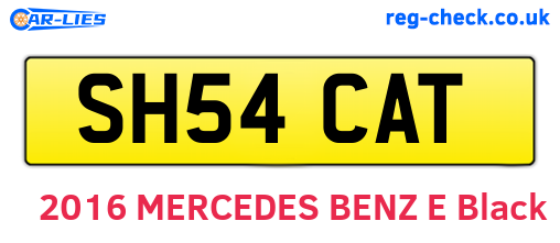 SH54CAT are the vehicle registration plates.