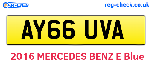 AY66UVA are the vehicle registration plates.