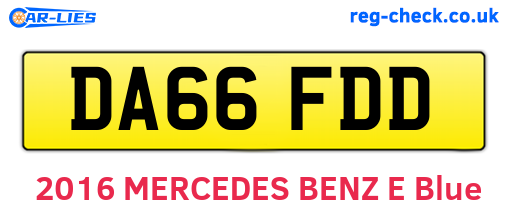 DA66FDD are the vehicle registration plates.