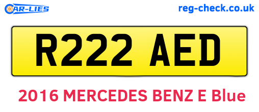 R222AED are the vehicle registration plates.