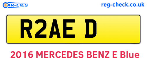 R2AED are the vehicle registration plates.
