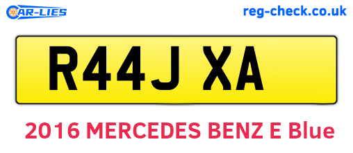 R44JXA are the vehicle registration plates.