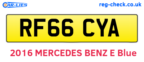 RF66CYA are the vehicle registration plates.