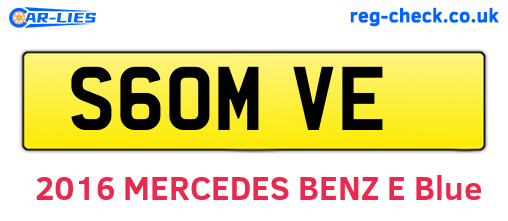 S60MVE are the vehicle registration plates.