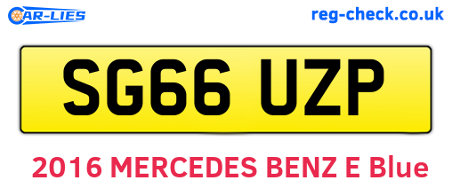 SG66UZP are the vehicle registration plates.