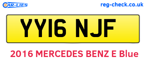 YY16NJF are the vehicle registration plates.