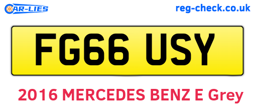 FG66USY are the vehicle registration plates.