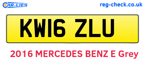 KW16ZLU are the vehicle registration plates.