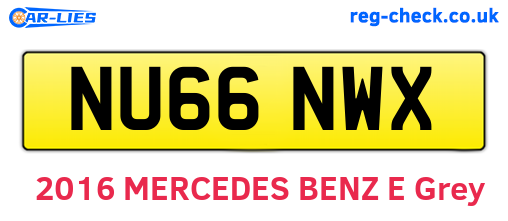 NU66NWX are the vehicle registration plates.