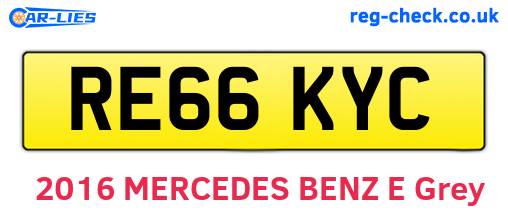 RE66KYC are the vehicle registration plates.
