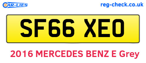 SF66XEO are the vehicle registration plates.